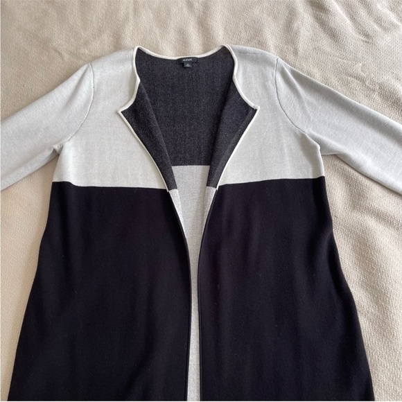 Alfani Colorblock Open Front Cardigan Sweater Coat Jacket Duster - Picture 2 of 12